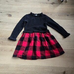 Baby Gap size 5 Buffalo check plaid Sweater dress